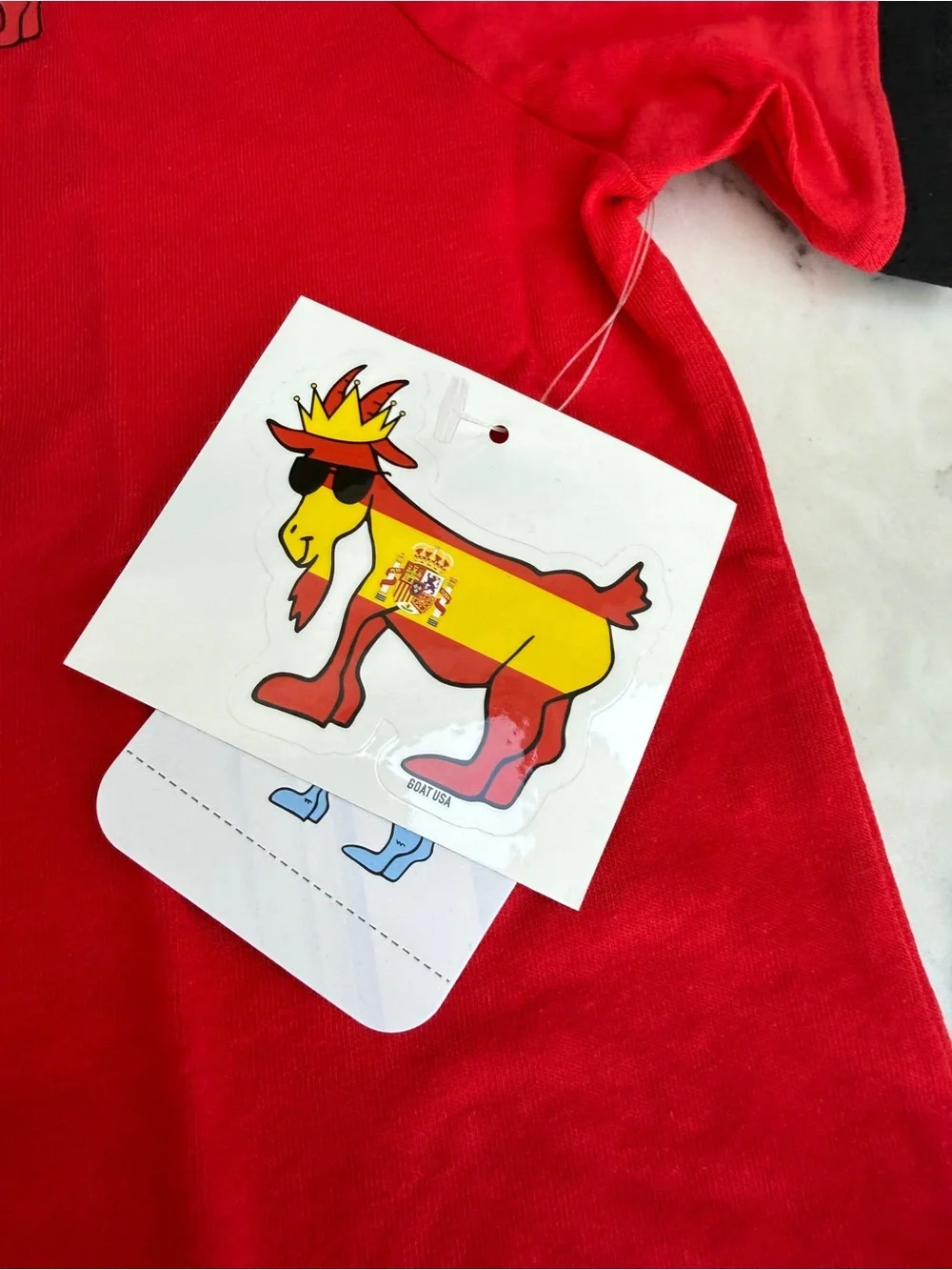 Spain Graphic Red & Black Short Sleeve Kids Tee